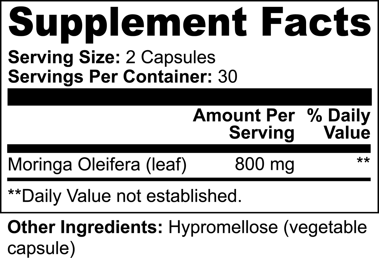 100% Pure Moringa Extract